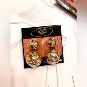 Vintage Bijoux Terner Crystal Clip Earrings ❤️